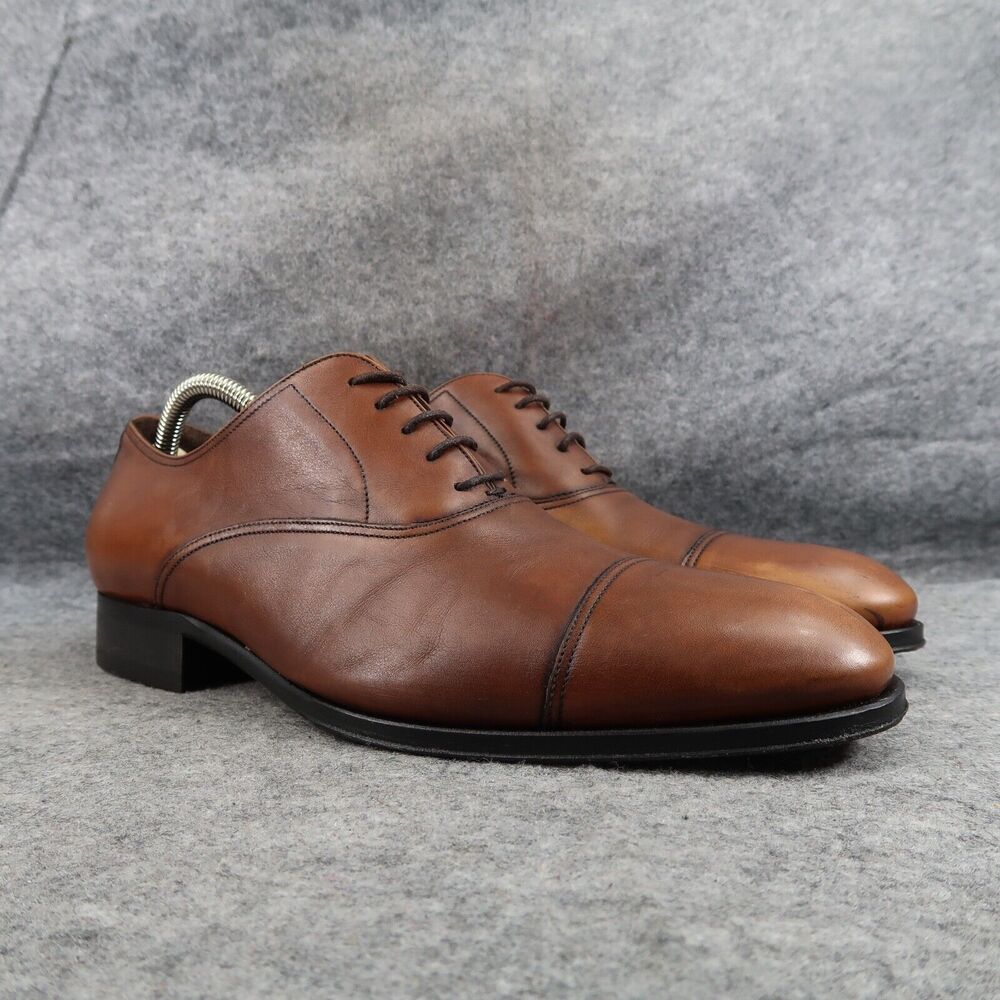To Boot Shoes Men 8 Oxford Cap Toe Formal Calf Leather Brandon II Classic Cognac